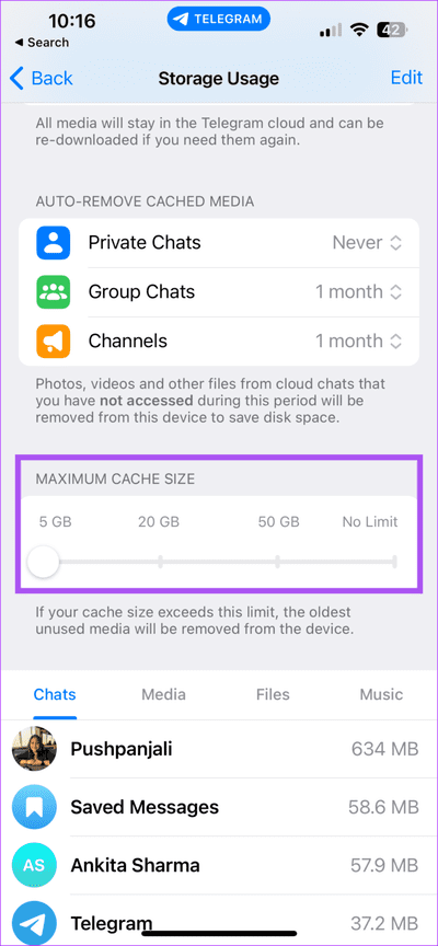 change-cache-size-telegram-mobile-711x1536-1 أفضل 8 إصلاحات لعدم عمل ملفات GIF في Telegram على الهاتف المحمول وسطح المكتب