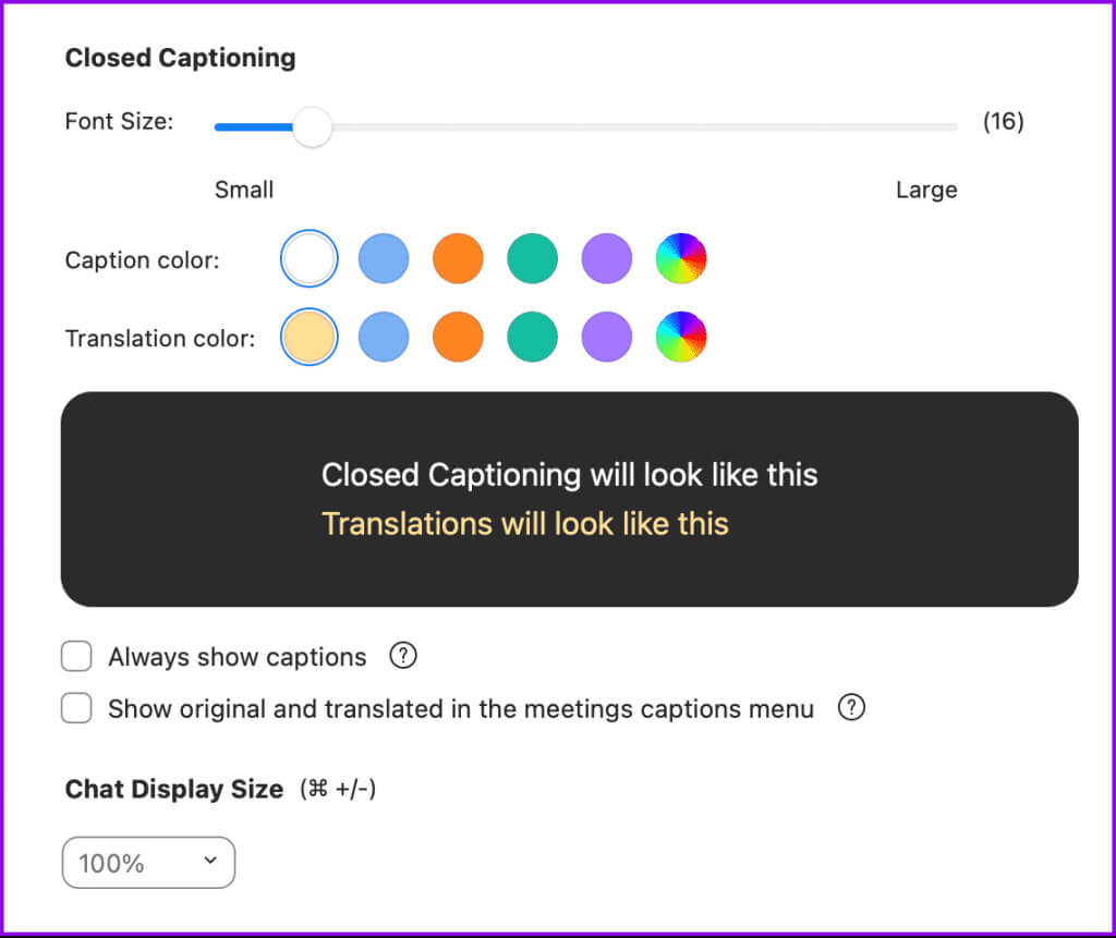 change-caption-color-zoom-desktop-1024x861-1 كيفية تمكين التسميات التوضيحية التلقائية في Zoom