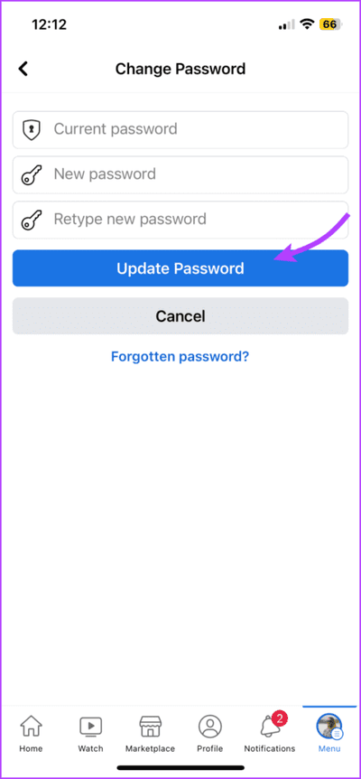 change-the-Facebook-password-5-475x1024-1 5 طرق سهلة لإصلاح عدم نشر مشاركة Instagram على Facebook