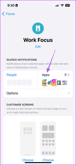 check-focus-mode-apps-iphone-475x1024-1 أفضل 7 إصلاحات لعدم عمل وضع التركيز على أجهزة iPhone وiPad وMac