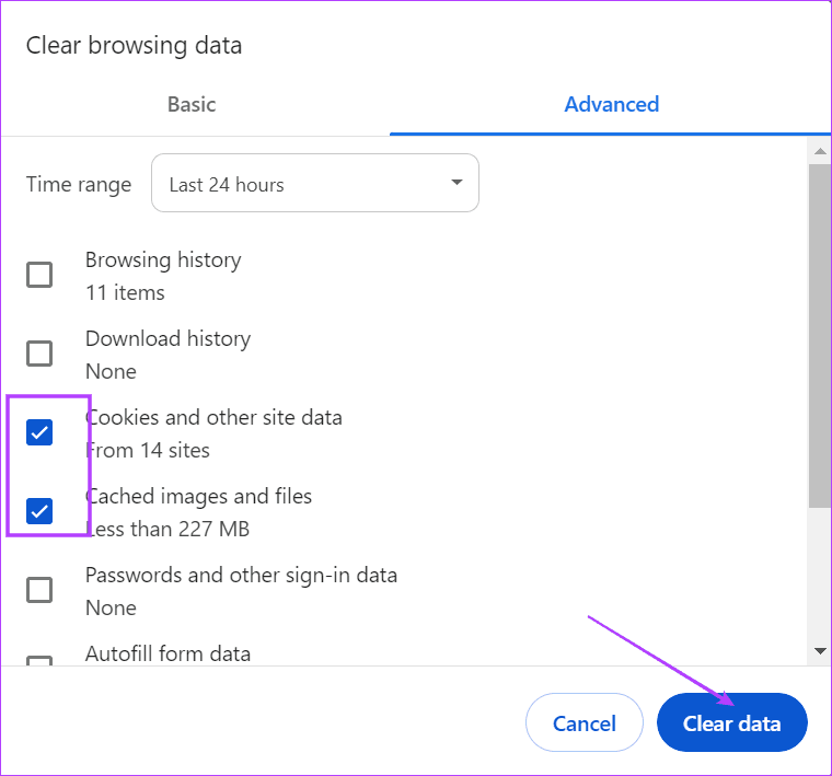 clear-browser-data-2 أفضل 10 إصلاحات لمشكلة "لا يمكن الوصول إلى صفحة إدارة جهاز التوجيه" على Windows 11