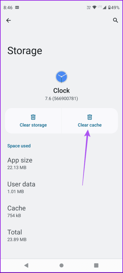 clear-cache-clock-app-android-694x1536-1 أفضل 7 إصلاحات لعدم عمل تطبيق الساعة على Android