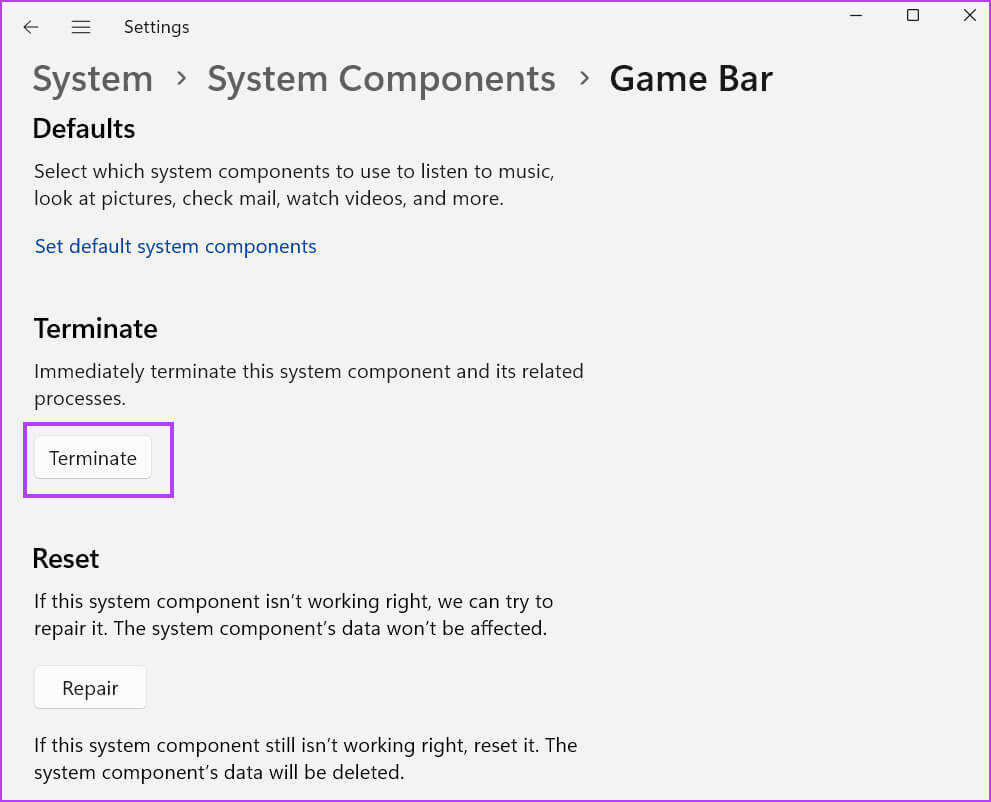close-game-bar أفضل 7 طرق لإصلاح خطأ "رفض الوصول" في لوحة تحكم NVIDIA في Windows 11