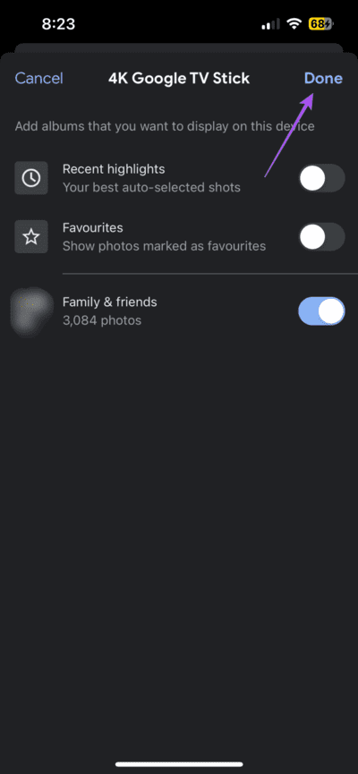 confirm-album-google-photos-for-google-tv-ambient-mode-710x1536-1 أفضل 6 إصلاحات لعدم ظهور Google Photos في الوضع المحيطي على Google TV