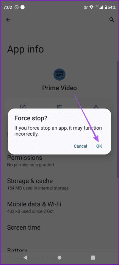 confirm-force-quit-prime-video-android-694x1536-1 أفضل 7 إصلاحات لعدم تشغيل فيديو بدقة عالية في Amazon Prime على iPhone وAndroid