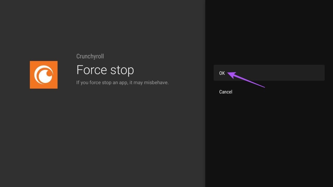 confirm-force-stop-crunchyroll-android-tv أفضل 7 حلول لعدم إمكانية تسجيل الدخول إلى Crunchyroll