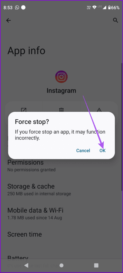 confirm-force-stop-instagram-android-694x1536-2 كيفية استخدام وضع الكاميرا المزدوجة على Instagram
