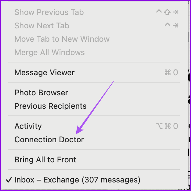 connection-doctor-mail-app-mac أفضل 7 إصلاحات لعدم إمكانية إرسال رسائل البريد الإلكتروني باستخدام Apple Mail على Mac