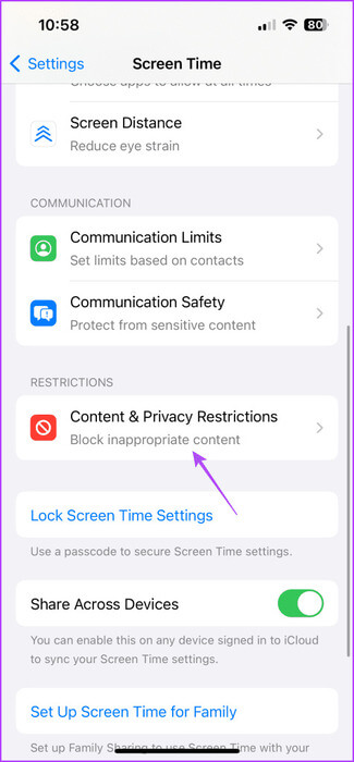 content-and-privacy-restrictions-iphone-1-475x1024-2 أفضل 9 إصلاحات لعدم وجود صوت في مكالمات فيديو WhatsApp على iPhone وAndroid