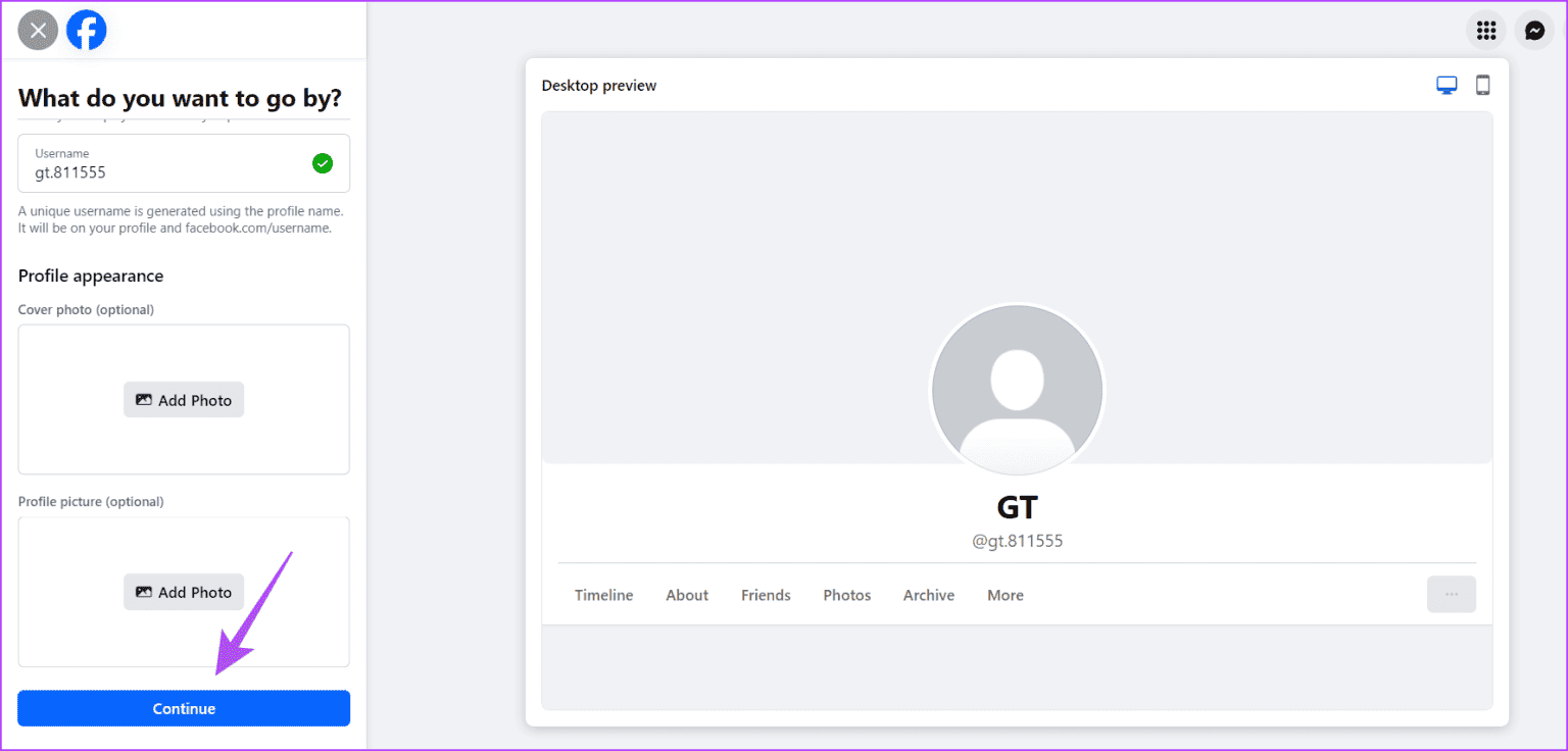 continue-create-new-profile-facebook-desktop-1536x736-1 كيفية إنشاء ملفات تعريف متعددة على Facebook
