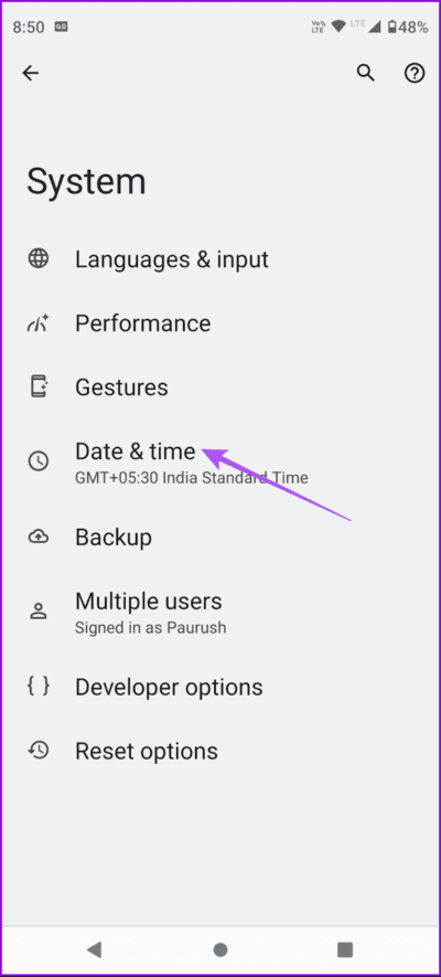 date-and-time-settings-android-694x1536-1 أفضل 7 إصلاحات لعدم عمل تطبيق الساعة على Android