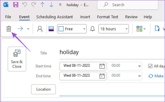delete-holiday-outlook-calendar-windows-11 كيفية إضافة وإزالة العطل في تقويم Outlook على الهاتف المحمول وسطح المكتب