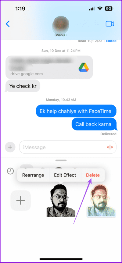 delete-live-sticker-messages-iphone-712x1536-1 أفضل 6 إصلاحات لعدم عمل الملصقات في تطبيق Messages على iPhone
