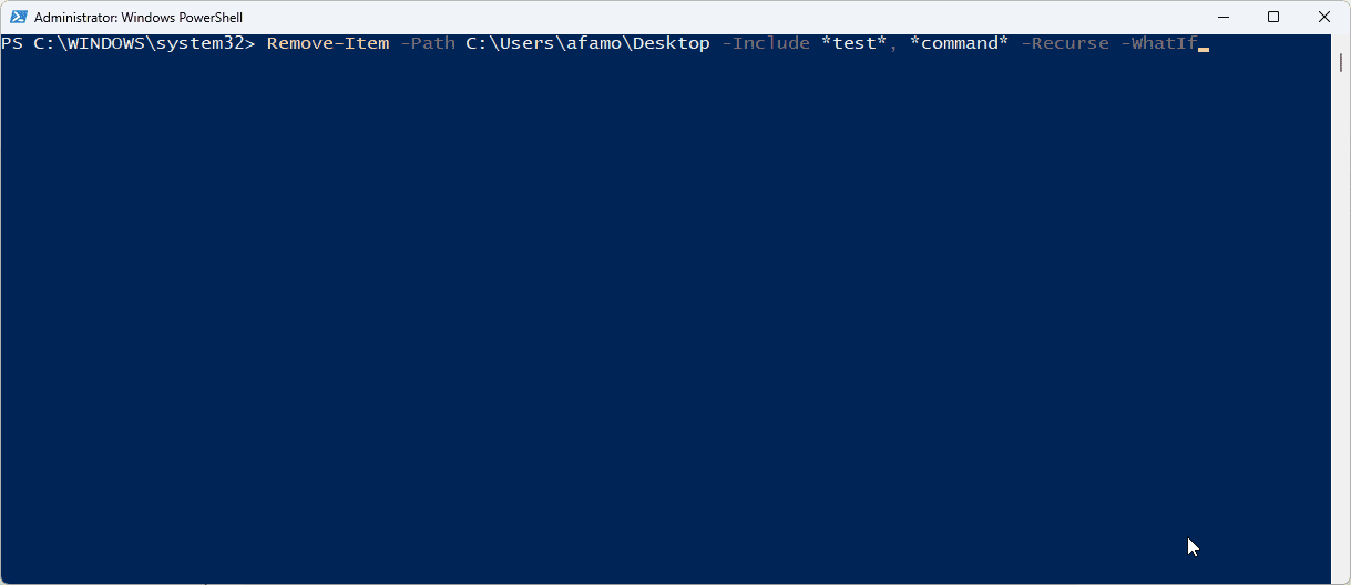 deleting-with-the-include-argument أفضل 7 طرق لحذف الملفات أو المجلدات باستخدام PowerShell في Windows
