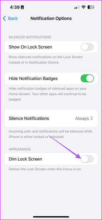dim-lock-screen-focus-mode-iphone-475x1024-1 أفضل 5 إصلاحات للشاشة الرئيسية أو خلفية شاشة القفل الضبابية على iPhone