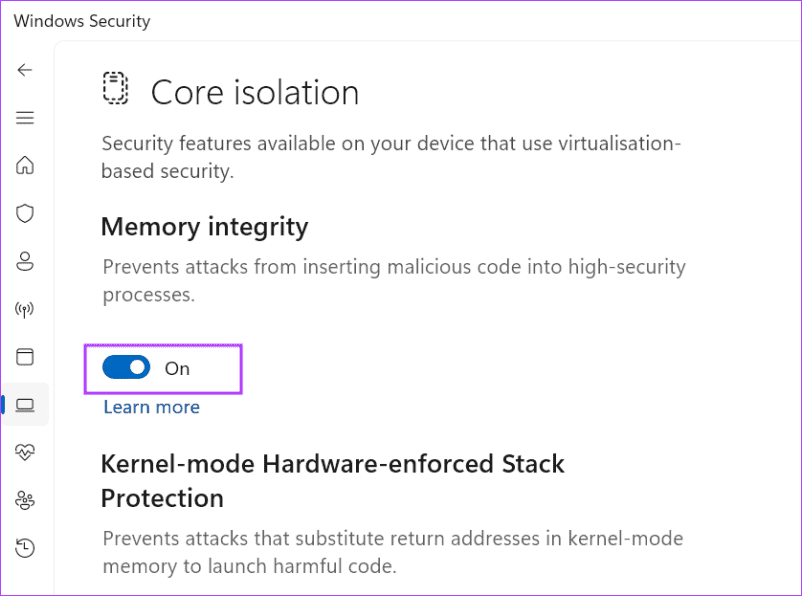 disable-memory-integrity-4 أفضل 6 إصلاحات لخطأ VirtualBox "Vt-X غير متوفر" في Windows