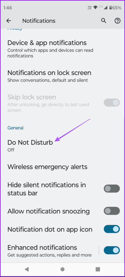 do-not-disturb-android-694x1536-1 أفضل 6 إصلاحات لعدم عمل إشعارات Google Drive على الهاتف المحمول وسطح المكتب