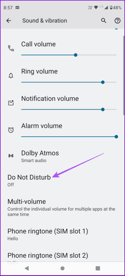 do-not-disturb-sound-and-vibration-settings-android-694x1536-1 أفضل 7 إصلاحات لعدم عمل تطبيق الساعة على Android