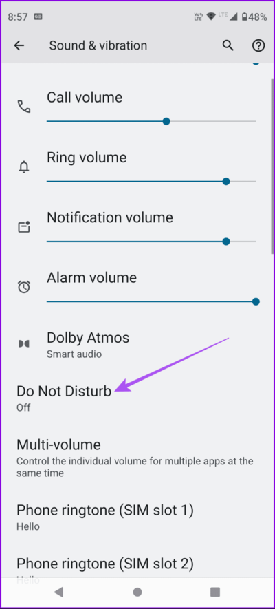 do-not-disturb-sound-and-vibration-settings-android-694x1536-2 أفضل 5 إصلاحات لعدم عمل إشعارات تطبيق Netflix على iPhone وAndroid