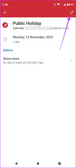 edit-holiday-in-outlook-app-mobile-463x1024-1 كيفية إضافة وإزالة العطل في تقويم Outlook على الهاتف المحمول وسطح المكتب