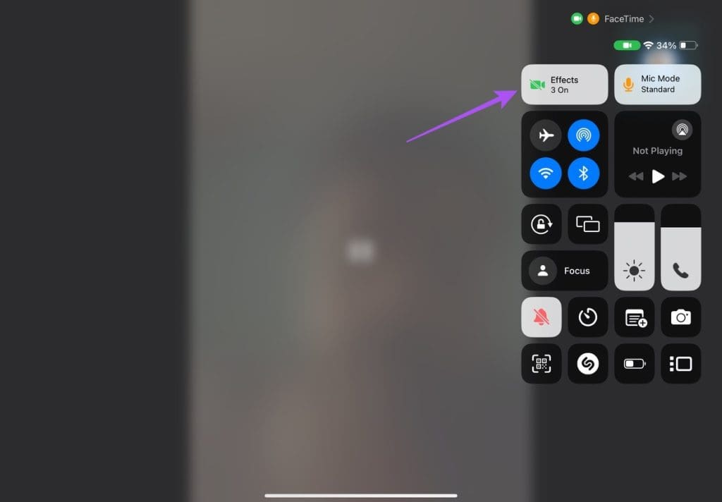 effects-control-center-ipad-1024x712-1 أفضل 5 إصلاحات لعدم عمل Center Stage على iPad