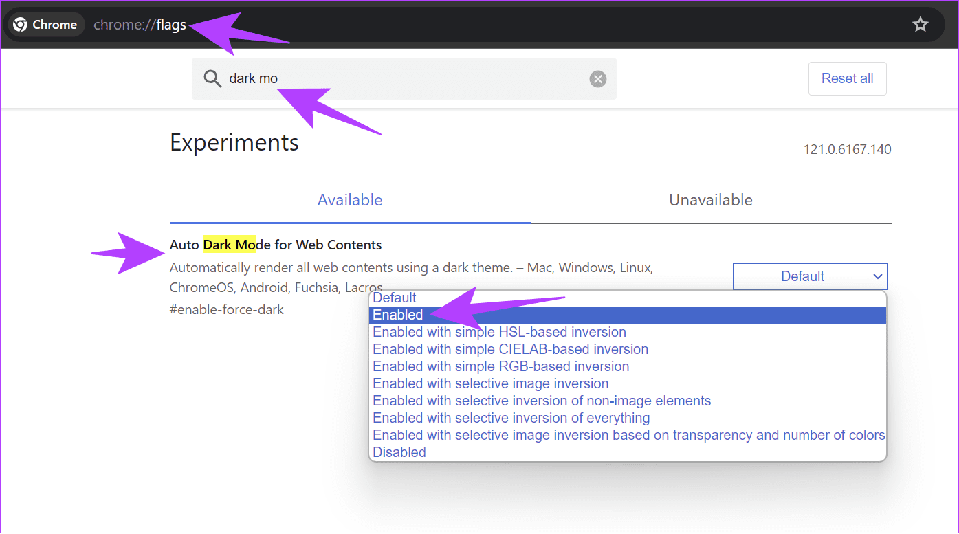 enable-dark-mode-in-Chrome كيفية الحصول على الوضع المظلم في Google Sheets (الكمبيوتر الشخصي والجوال)