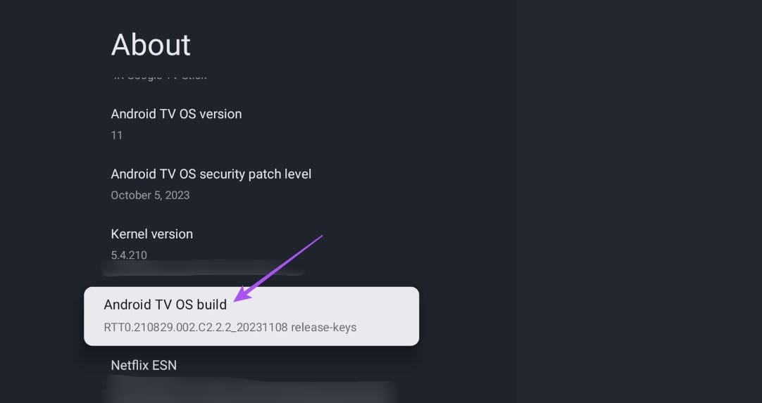 enable-developer-options-google-tv أفضل 7 إصلاحات لعدم تنزيل التطبيقات على Chromecast (Google TV)