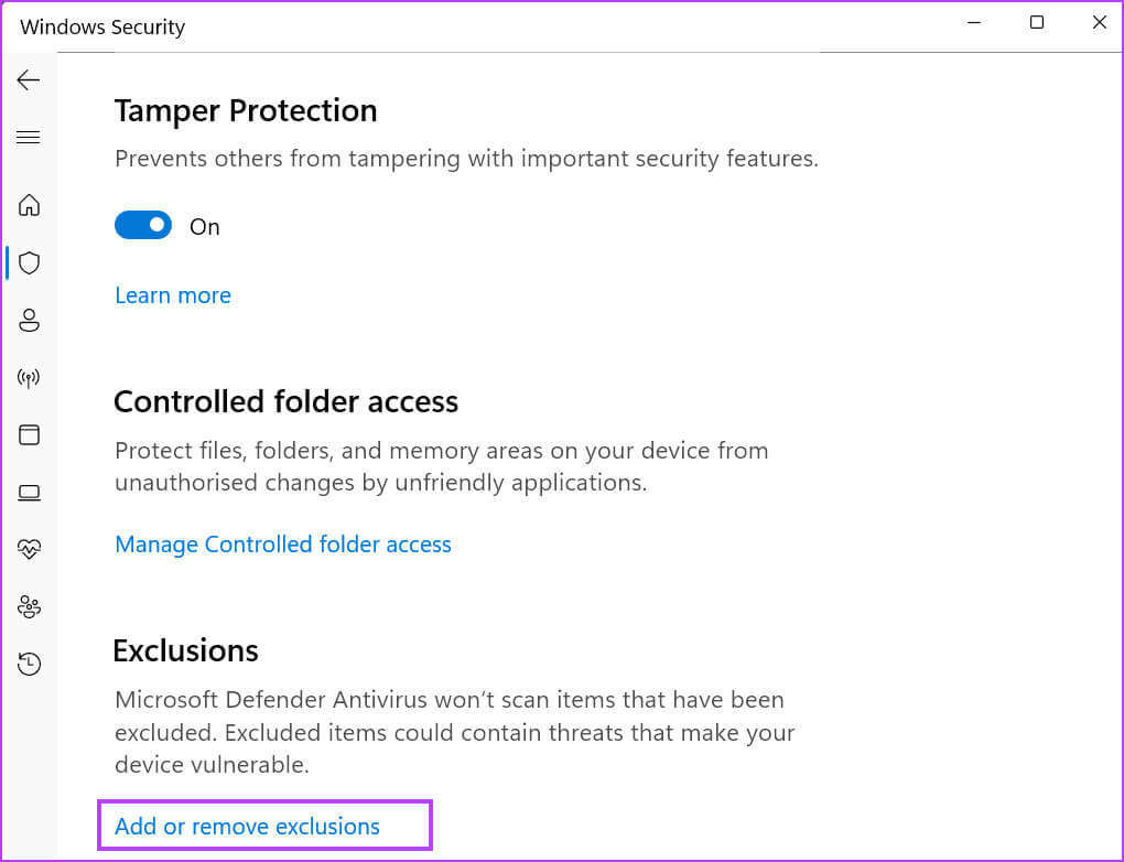 exclude-roblox-folder1 أفضل 8 إصلاحات لمشكلة "حدث خطأ غير متوقع، يجب إنهاء Roblox" على Windows 11