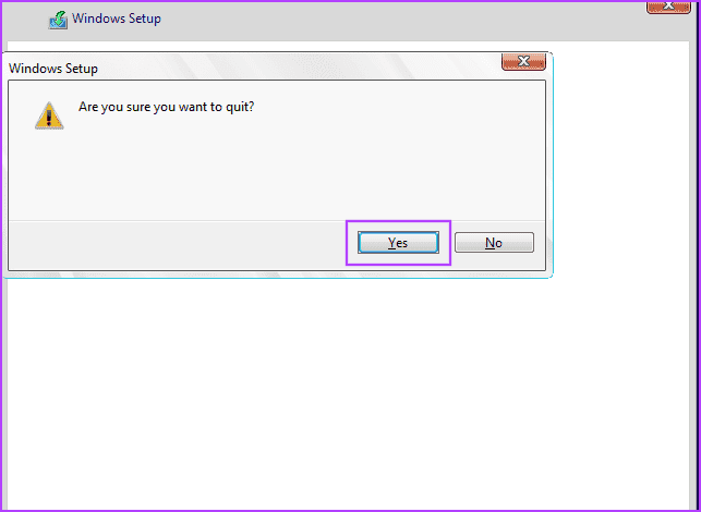 exit-windows-setup أفضل 6 إصلاحات لخطأ تثبيت Windows "لم نتمكن من إنشاء قسم جديد"