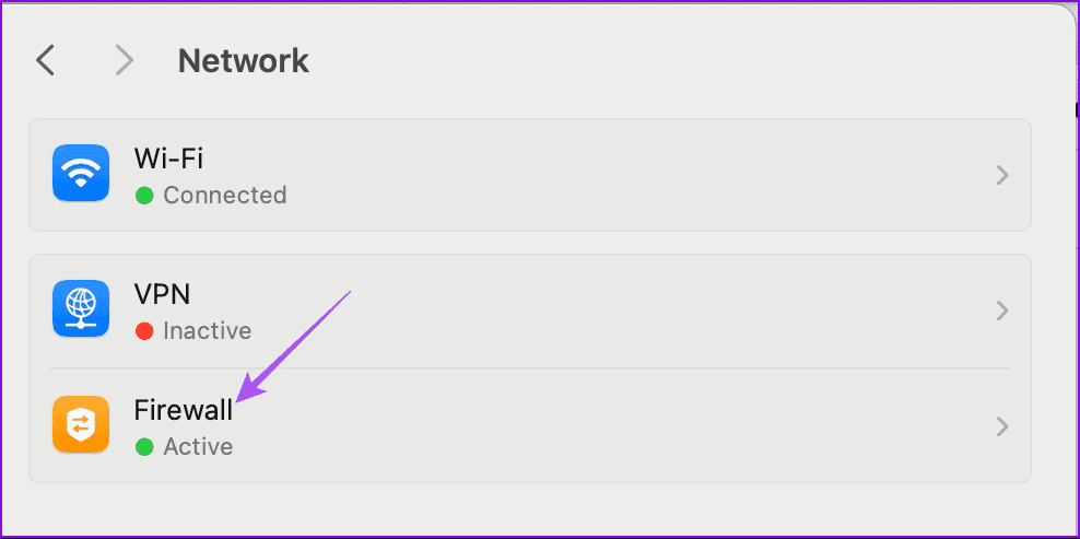 firewall-settings-mac أفضل 7 إصلاحات لعدم إمكانية إرسال رسائل البريد الإلكتروني باستخدام Apple Mail على Mac