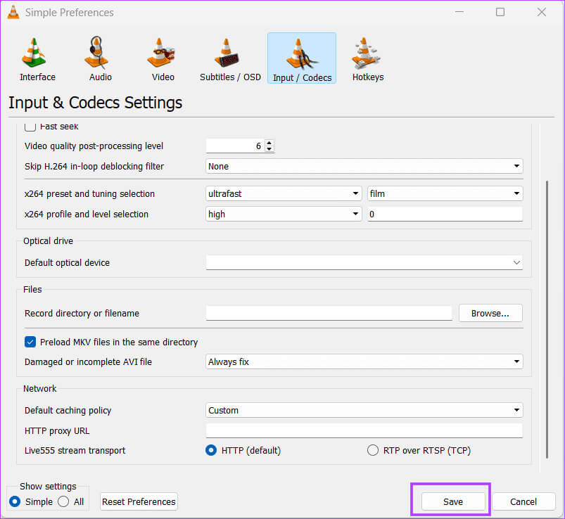 fix-Damaged-or-incomplete-AVI-file-in-vlc-2 أفضل 7 إصلاحات لعدم تشغيل VLC لملفات MKV في Windows 11