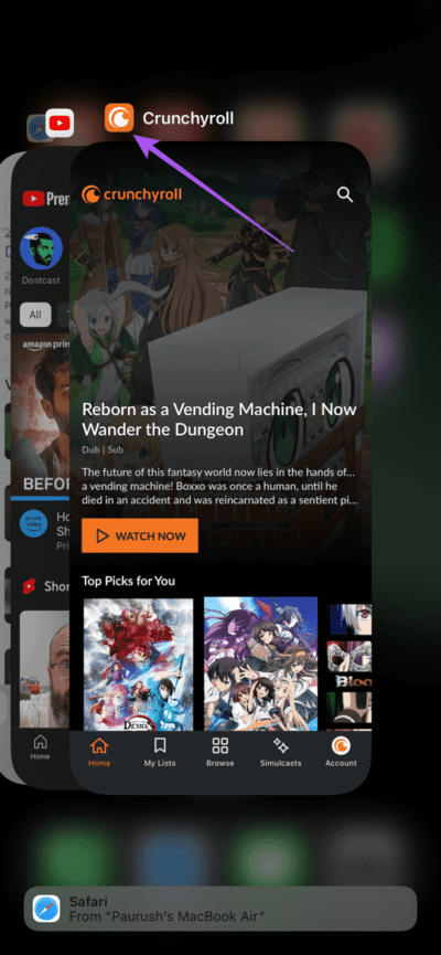 force-quit-crunchyroll-app-iphone-710x1536-1 أفضل 7 إصلاحات لعدم عمل الترجمة على Crunchyroll على الهاتف المحمول وسطح المكتب وApple TV