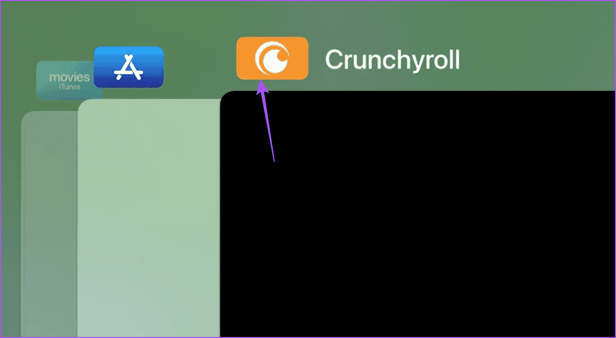 force-quit-crunchyroll-apple-tv أفضل 6 إصلاحات لعدم عمل الإشعارات على Apple TV