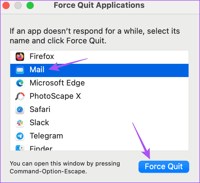 force-quit-mail-app-mac-3 أفضل 7 إصلاحات لعدم إمكانية إرسال رسائل البريد الإلكتروني باستخدام Apple Mail على Mac