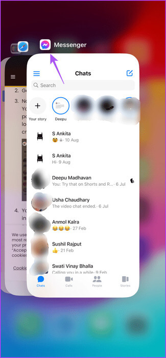 force-quit-messenger-iphone-475x1024-1 أفضل 8 إصلاحات لعمل تطبيق Facebook Messenger على شبكة Wi-Fi فقط