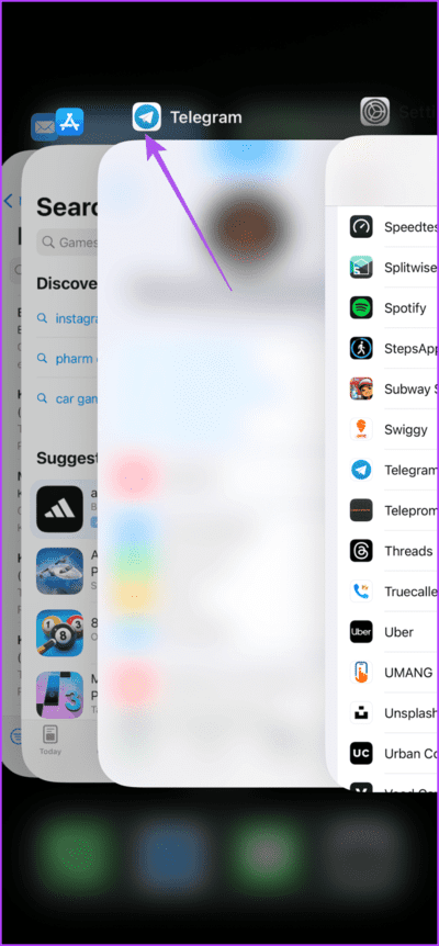 force-quit-telegram-iphone-713x1536-1 أفضل 8 إصلاحات لعدم عمل ملفات GIF في Telegram على الهاتف المحمول وسطح المكتب