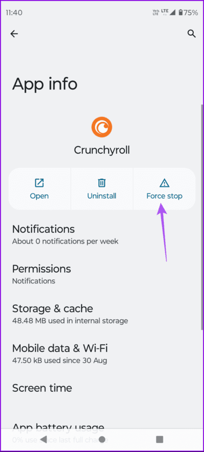 force-stop-crunchyroll-android-694x1536-1 أفضل 7 حلول لعدم إمكانية تسجيل الدخول إلى Crunchyroll