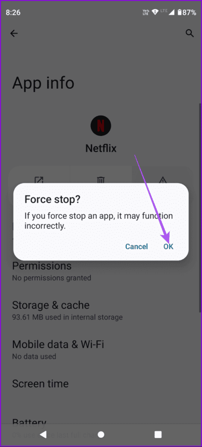 force-stop-netflix-on-android-694x1536-1 أفضل 7 إصلاحات لعدم تشغيل الحلقة التالية على Netflix
