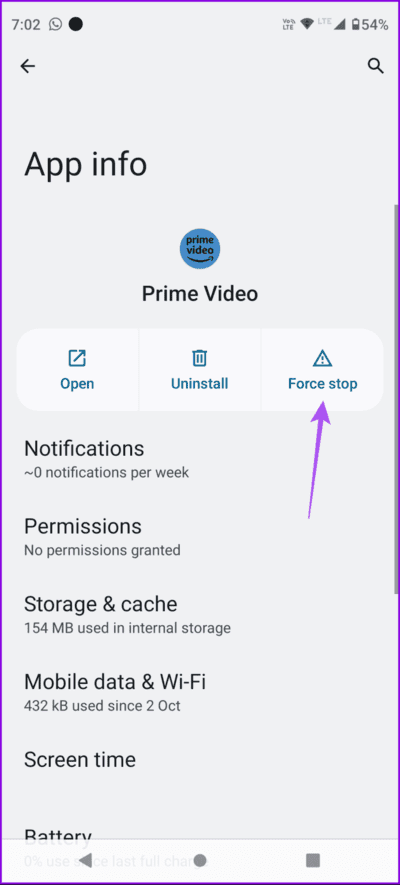 force-stop-prime-video-android-1-694x1536-1 أفضل 7 إصلاحات لعدم تشغيل فيديو بدقة عالية في Amazon Prime على iPhone وAndroid