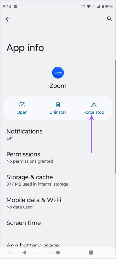 force-stop-zoom-app-on-android-691x1536-1 أفضل 6 إصلاحات لعدم عمل ضبابية الخلفية في تطبيق Zoom
