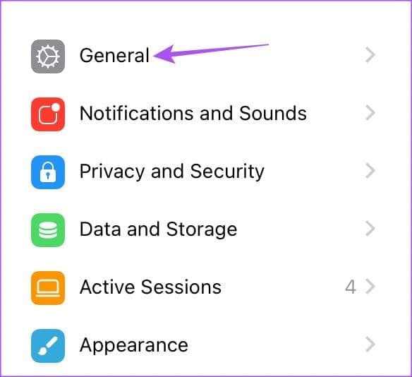 general-settings-telegram أفضل 8 إصلاحات لعدم عمل ملفات GIF في Telegram على الهاتف المحمول وسطح المكتب