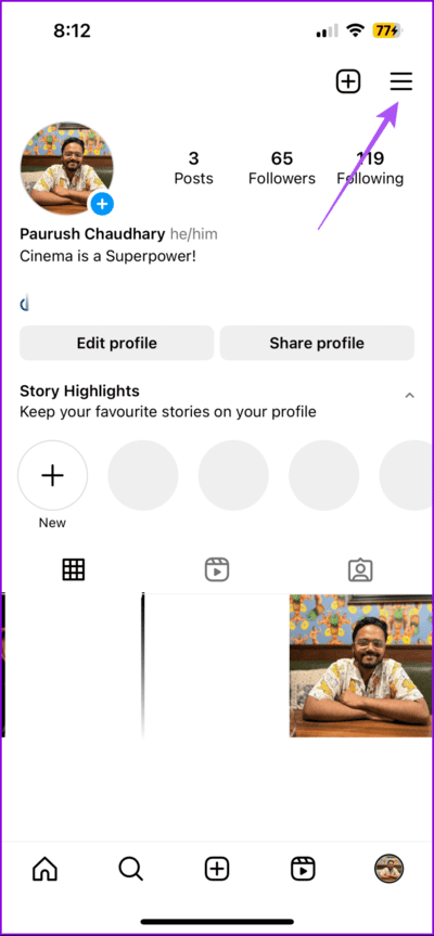 hamburger-menu-instagram-profile-712x1536-2 أفضل 6 إصلاحات لخطأ "سنحاول مرة أخرى عندما يكون هناك اتصال أفضل" على Instagram