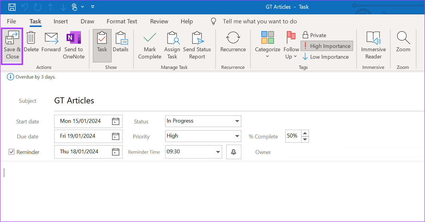 5 طرق لإنشاء مهمة في Microsoft Outlook - %categories