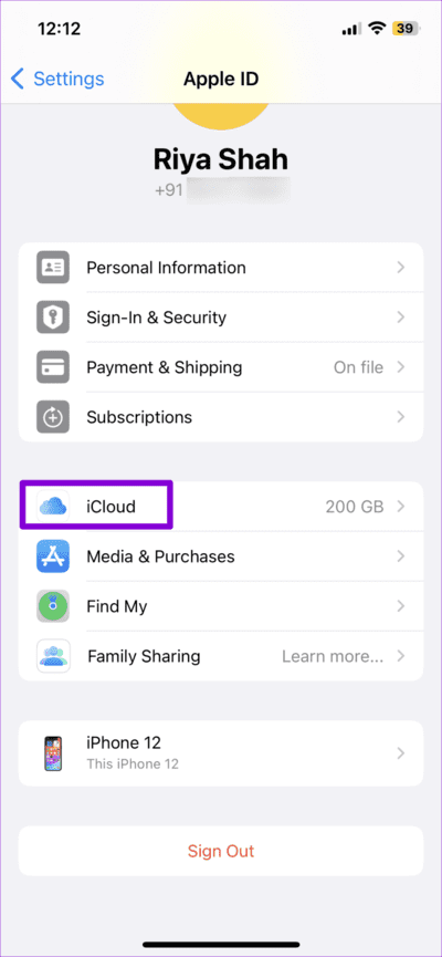 iCloud-Settings-on-iPhone-3-710x1536-2 لماذا أتلقى نفس الرسائل النصية على جهازَي iPhone مختلفين؟