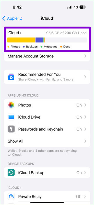 iCloud-Storage-Status-on-iPhone-473x1024-1 أفضل 7 إصلاحات لمشكلة توقف iPhone عند تنزيل الرسائل من iCloud