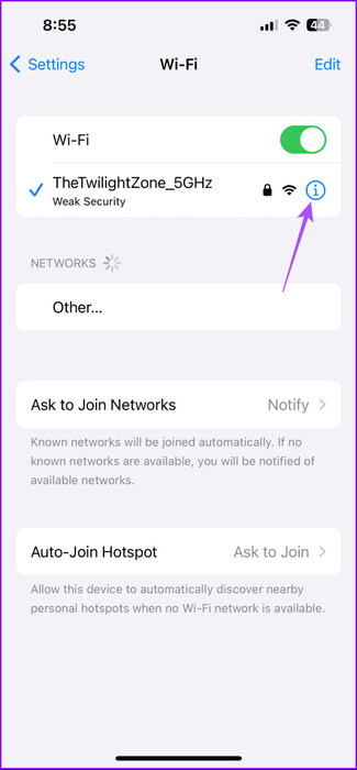 info-wifi-settings-iphome-475x1024-1 أفضل 6 إصلاحات لعدم تنزيل تطبيق Outlook المرفقات على iPhone وAndroid