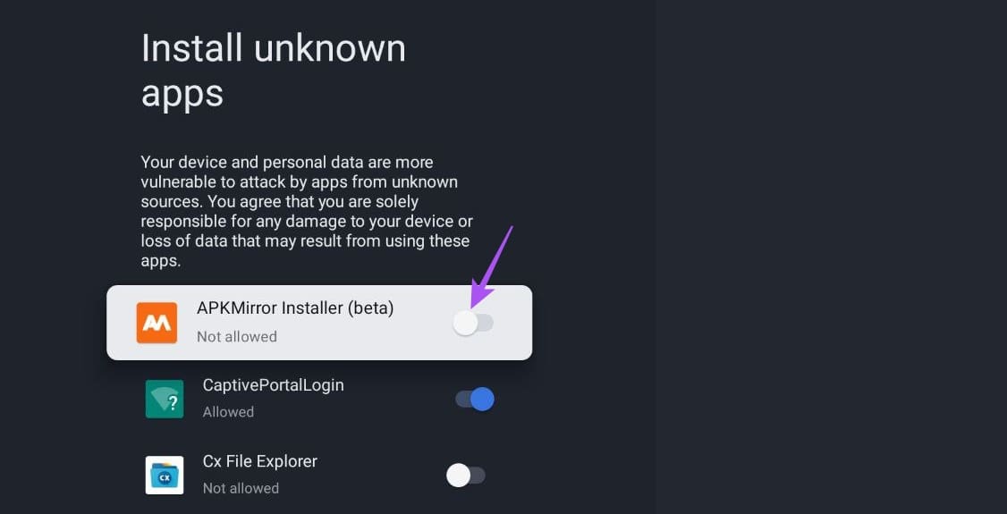 install-unknown-apps-apk-mirror-google-tv أفضل 7 إصلاحات لعدم تنزيل التطبيقات على Chromecast (Google TV)