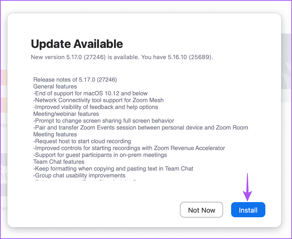 install-zoom-update-desktop أفضل 6 إصلاحات لعدم عمل ضبابية الخلفية في تطبيق Zoom