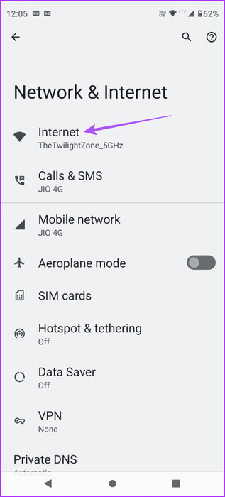 internet-network-settings-android-463x1024-1 أفضل 8 إصلاحات لعمل تطبيق Facebook Messenger على شبكة Wi-Fi فقط