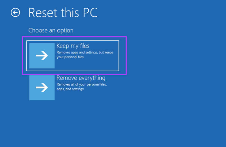 keep-my-files أفضل 5 إصلاحات لملف تعريف المستخدم التالف على Windows 11